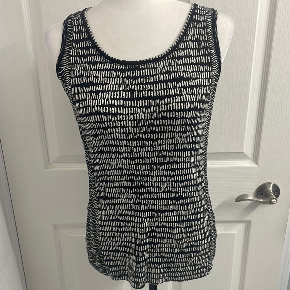 Sigrid Olsen Black & Cream Patterned Women's Top